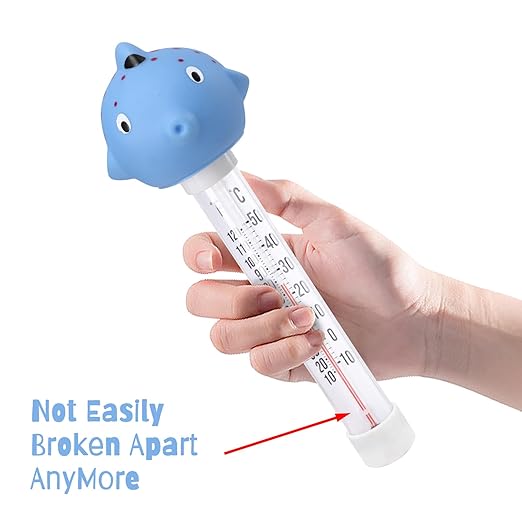 MUMTOP Floating Pool Thermometer, Large Number Easy Read Water Thermometer with String for Indoor Outdoor Swimming Pools, Spas, Hot Tubs and Ice Bath(Fish)