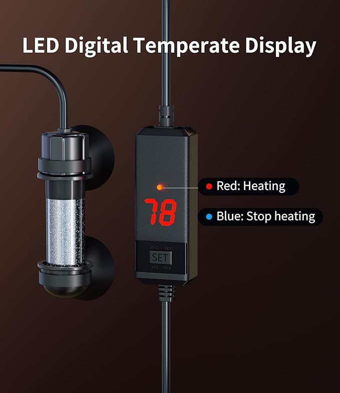 Betta Fish Tank Kit 2.5 Gallon Aquarium with Heater, Hidden Filtration, Light, Lid, Small Acrylic Tank for Beta, Shrimp, Guppy