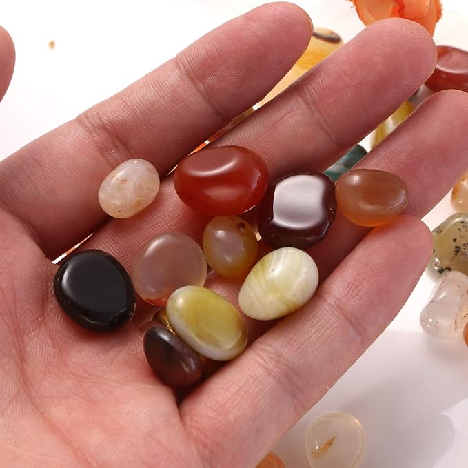 WINOMO Decorative River Rock Stones Natural River Pebbles Colorful 0.5-1cm 500g