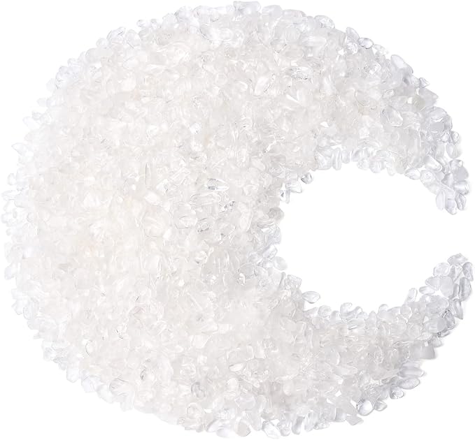 ZHIYUXI Clear Quartz Crystal Chips Fish Tank Gravel Vase Filler Stones Crushed Crystals Gemstone Polished Healing Crystals Natural Quartz Stone 0.44lbs