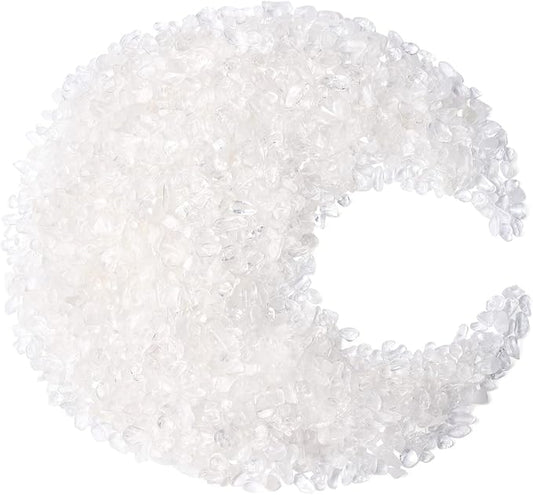 ZHIYUXI Clear Quartz Crystal Chips Fish Tank Gravel Vase Filler Stones Crushed Crystals Gemstone Polished Healing Crystals Natural Quartz Stone 0.44lbs