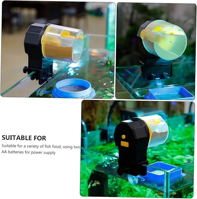 1set Automatic Fish Feeder for Vacation Timer for Easy Install Aquarium Fish Food Dispenser and Convenient Battery