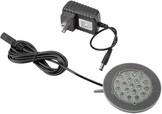 Aquarium Air Stone, 19 LEDs Round Bubble Generator Fish Bubble Light Air Pump Bubble Stone Lamp Colorful Fish Submersible Light Aquarium air Bubble Light