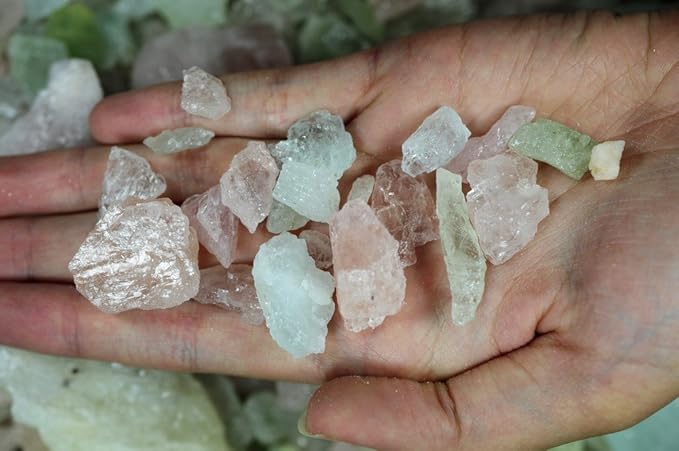 Fantasia Materials: 1 lb Morganite and Beryl Rough Stone Mix from Brazil