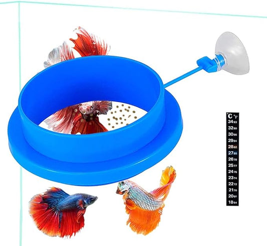 Fish Feeding Ring, Floating Food Feeder, Thicken Round Desgin, for Flakes, Floating Fish Foods, Reduces Waste and Maintains Water Quality, for Guppy, Betta, Goldfish Etc