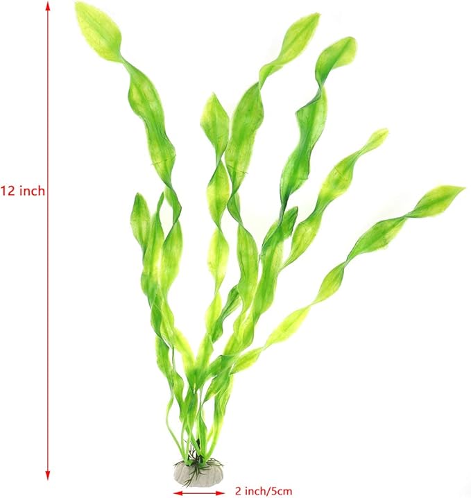 Bitray Artificial Seaweed Decor, Simulation Plastic Seaweed Water Plants Kelp Grass Used for Household and Office Aquarium,12 Inch (10 PCS)