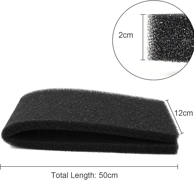 Aquarium Filter Sponge Foam Cut to Fit Biochemical Filter Bio Sponge Pad for Aquarium Filter Fish Tank, Reticulated Small Pore 19.7"x 4.72" x 0.8"