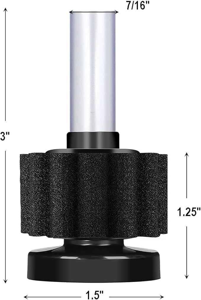 AQUANEAT Mini Aquarium Sponge Filter, Quiet Fish Tank Bio Foam Filter, with Airline Tubing, up to 2Gal