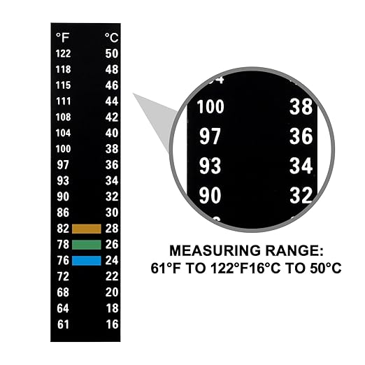 4pcs Aquarium Thermometer Strip, Adhesive Temperature Sticker Aquarium Thermometer Fish Tank Sticker Fish Tank Test Strips Fish Tank Thermometer Stick on for Brewing Aquarium