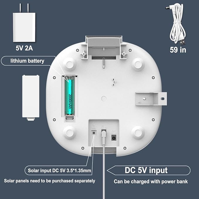 Automatic Pond Fish Feeder, Programmable Bluetooth APP Timer, Battery and USB 5V Powered, Large Outdoor Rainproof Koi Fish Feeder, Capacity 4L White, WP8623B