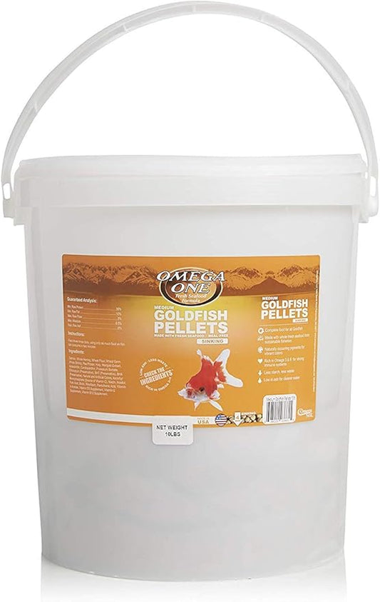 Omega One Goldfish Pellets, Sinking, Medium, 10 lb x1