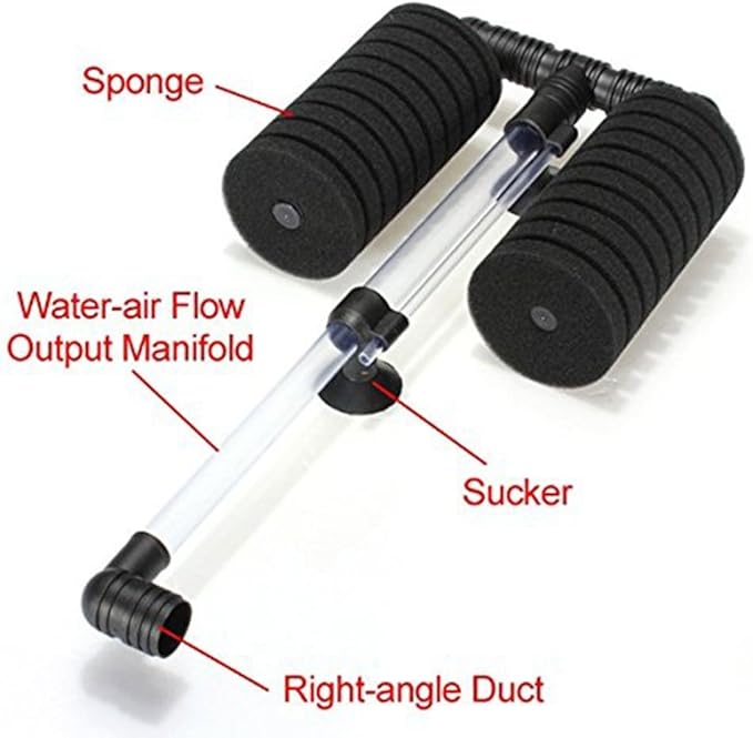 XY-2822 Air Pump Double Sponge Water Filter for Aquarium