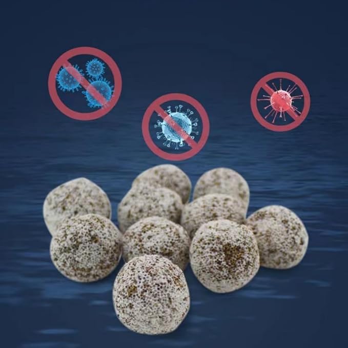 CIELONI(2500g 5.5lb Filter Media,Bio Media for Aquarium Sump Filter Ceramic Rings Activated Carbon Bio Balls Freshwater Marine Biological Filter Media Bio Balls Ceramic Rings Set，with mesh Bag