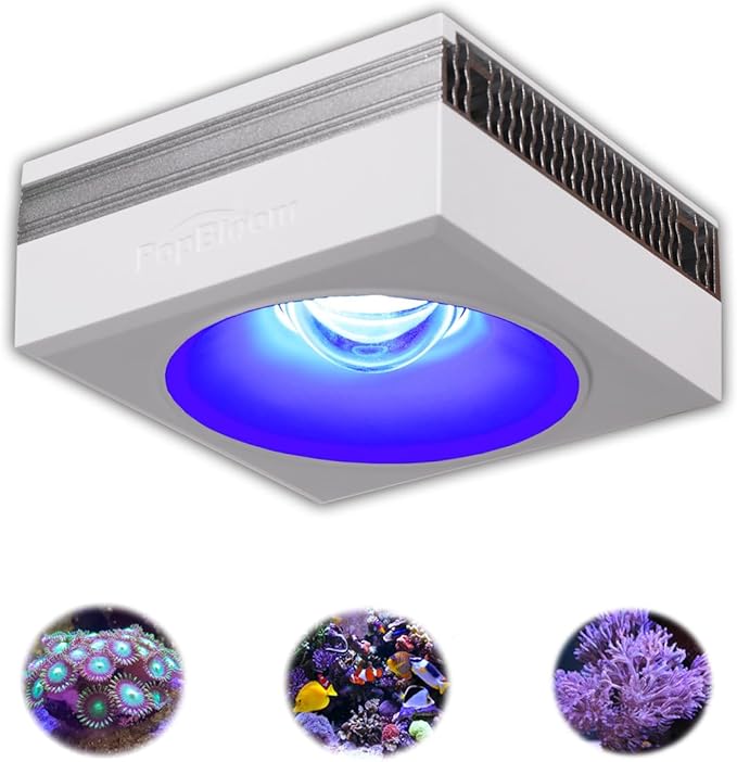 PopBloom RL90 Led Aquarium Light for Coral Reef, Smart-APP Control Reef Led Light Aquarium Marine Lighting Fish Tank Led Light for Saltwater SPS/LPS Mixed Reef (White, 1 Light with Hang Kit)