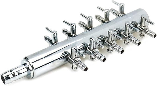 Aquarium 10 Way Inline Manifold Air Flow Pump Tubing Splitter Lever Control Valve