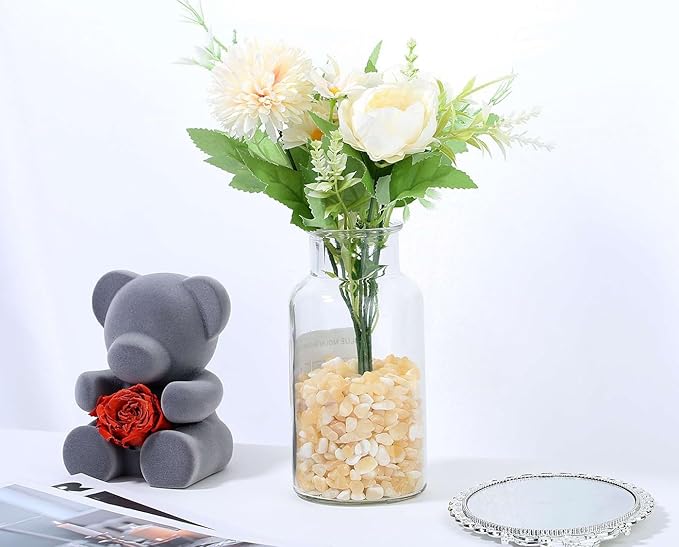 LAIDANLA Yellow Jade 1lb Crystal Polished Tumbled Stones Irregular Shaped Crystal Chips Bulk Natural Gemstone Aquarium Gravel Rocks Vase Filler Fish Tank Gravel Home Decoration