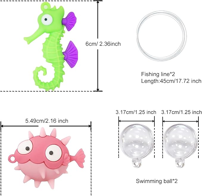 Aquarium Ornament, 2 Pcs Fish Tank Decorations Floating Decor Octopus with Floating Device,Cute Fish Tank Accessories for All Kinds of Simulated Underwater World