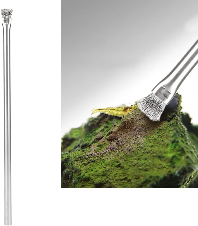 PENO Wire Bristles Brush, Professional Aquarium Brush 304 Stainless Steel for Fish Tank for Wood Hard 23cm/9.1in