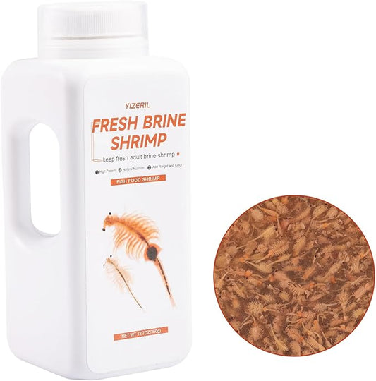 Instant Brine Shrimp Fish Food - High Protein Non-Living Adult Shrimp Liquid for Bettas, Goldfish, Cichlids - Color Enhancer (12.7oz)