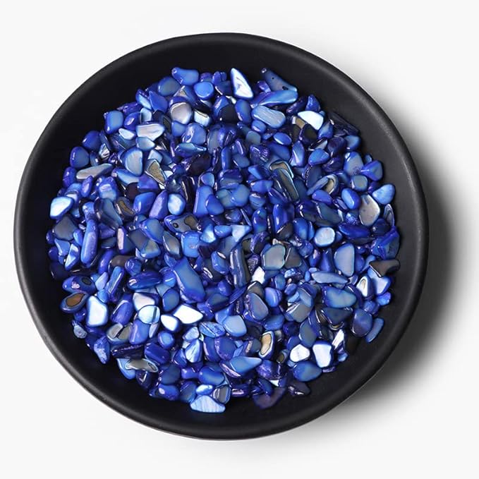 3-5MM Natural Stone Gravel Quartzs Agat Jaspers Chips Minerals Tumbled Specimen Stone Home Aquarium Decoration,NO.43 Dyed Shell,20g