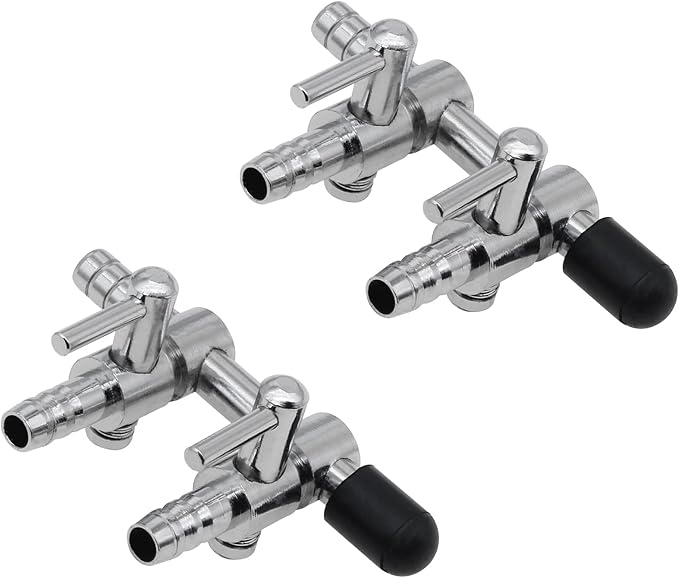 2 Pcs Stainless Steel Air Splitter Flow Control Valve 2-Way Fish Tank Air Flow Control Lever Valve Distributor Splitter Aquarium Control Valve Accessories