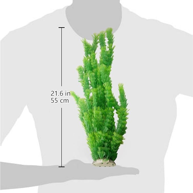 uxcell & Wood 21.6 Height Green Plastic Artificial Plant Grass for Fish Tank by Como