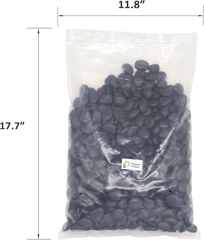 Black Rocks for Plants - Decorative Polished Pebbles 1/2 to 1 Inch 2 lbs. for Garden, Vase Fillers, Succulents, Pots (SM 0.5 to 1 Inch, Polished, 2)