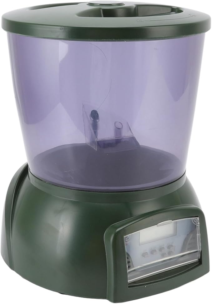 Automatic Fish Feeder, 4.25L Large Capacity Auto Fish Food Dispenser with LCD Screen Programmable Timer and Adjustable Portions for Aquarium Tank and Outdoor Pond