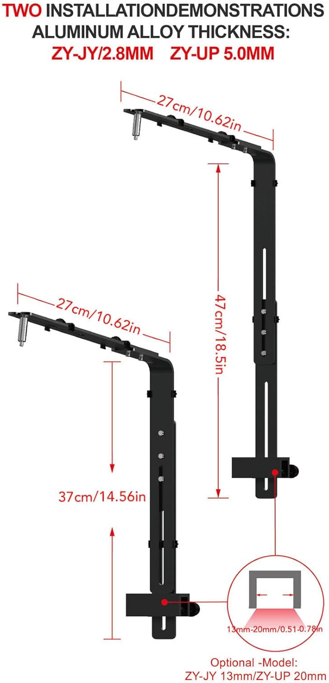 YOUTHINK Fish Container Light Bracket, Aluminum Alloy Aquarium Light Holder Professional Adjustable Height Lamp Stand for Hanging Lamp (Black)