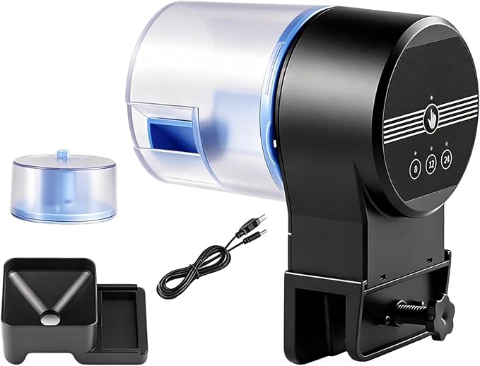 Auto Feeder Fish Tank - Smart Rechargeable 3 Mode Adjustable Dispenser | Automatic Fish Feeding Timer for Betta, Turtle, Aquarium and Pond Care, for Home, Office, Apartment, Travel and Vacation
