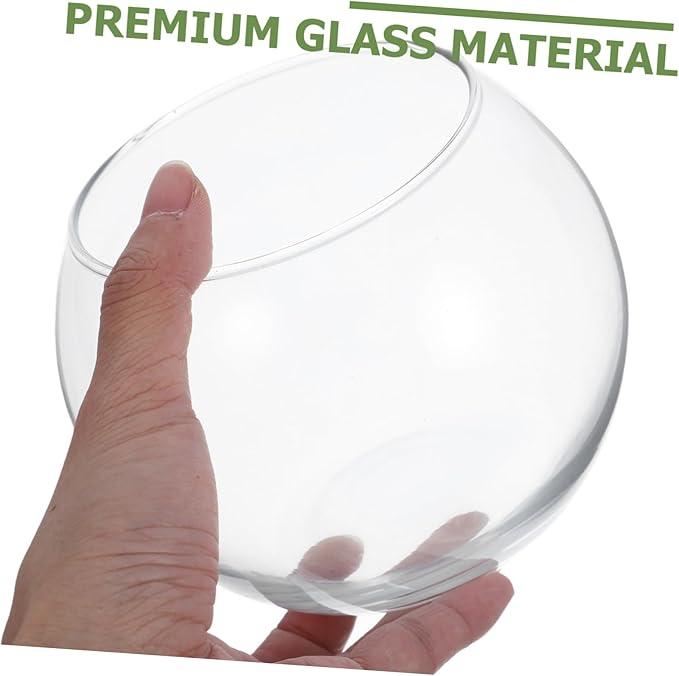 VANZACK Fish Bowl Vases Glass Bubble Bowl Vase - Clear Fish Bowl Round Vase Bowl Planter Terrarium Aquarium Bowls Mini Fish Tank Prizes Centerpieces Party Decor 12cm