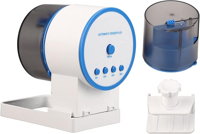 Automatic Fish Food Dispenser Adjustable Timing Intellect Fish Feeder for Fish Aquariums, Battery Powered, Great for Busy People