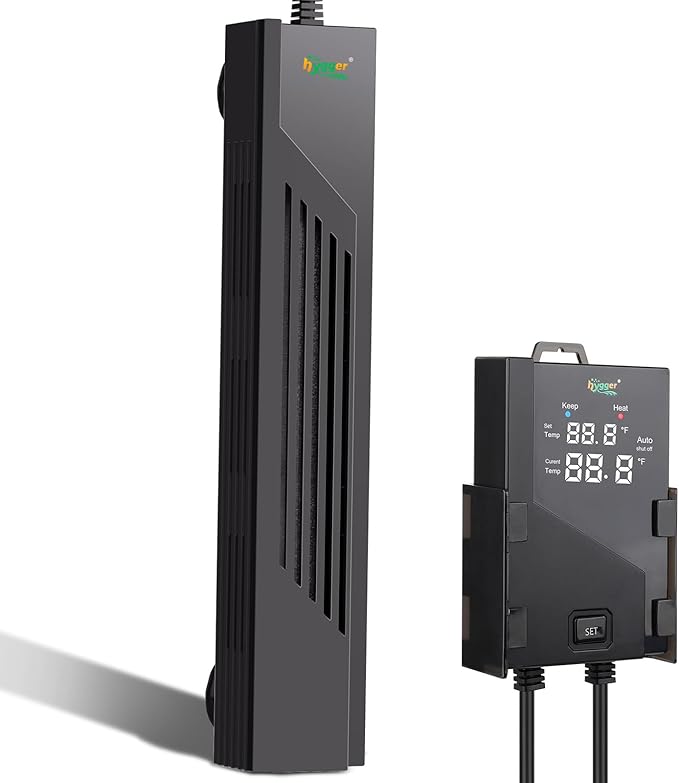 hygger Aquarium Heater with Intelligent Temperature Controller, 300W for 40-80 Gallon Submersible Fish Tank Heater with Leaving Water Automatically Stop Heating System, for Freshwater Saltwater
