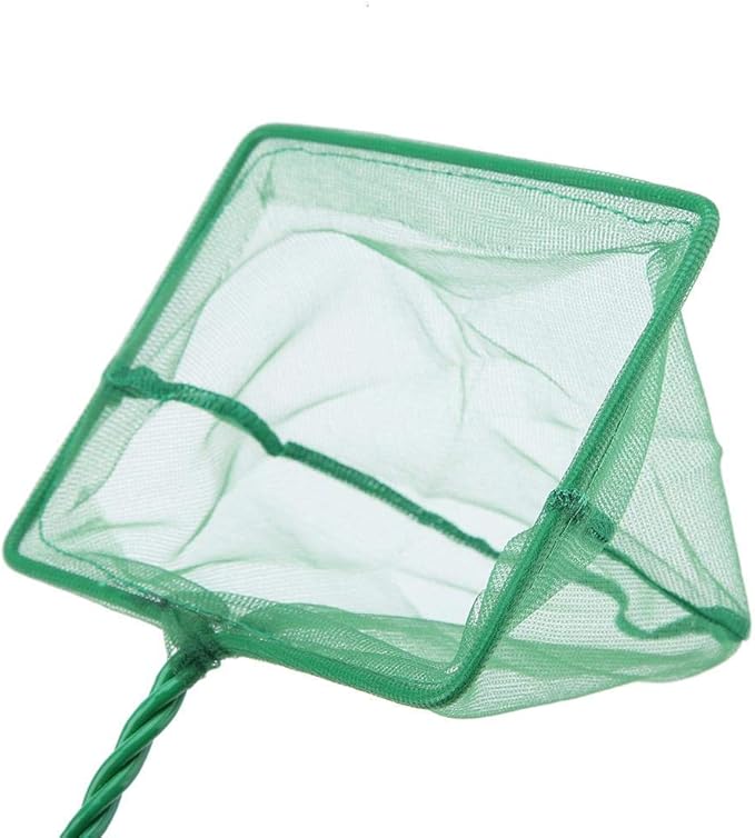 Yosoo Portable Green Nylon Fishing Dip Net Twisted Grip Fishing Landing Nets Floating Objects Clean Tools for Fishbowl Aquarium (6 inch)