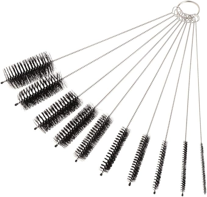 10 Pack Flexible Brush for Tubing Flexible Bristles 7.9 Inch Long Stainless Steel Tube Aquarium Filter Brushes