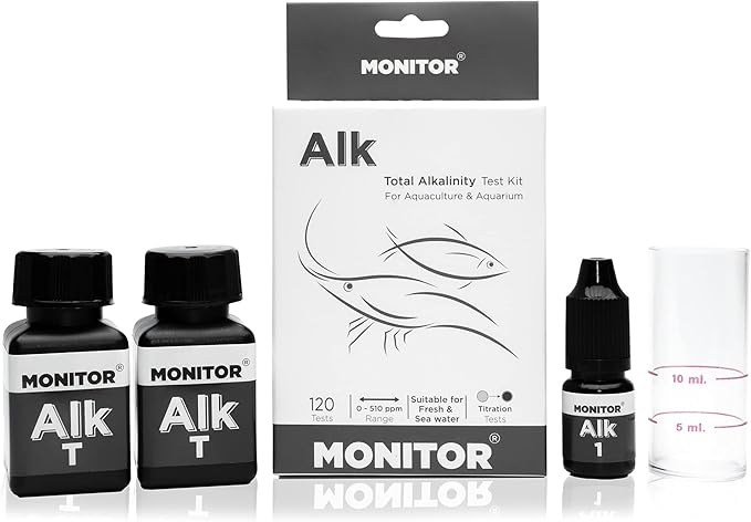 Monitor Alkalinity Test KIT (120 Tests) - Monitor Aquarium and aquaculture Water Quality