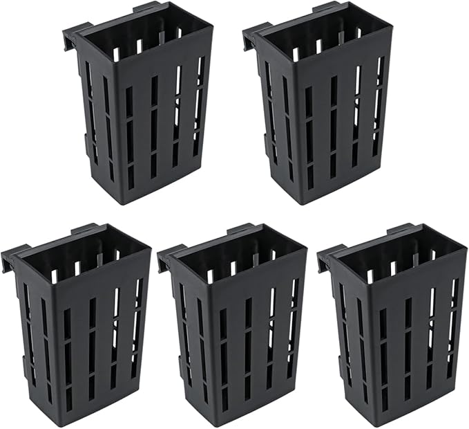 5Pcs Hanging Aquarium Plant Holder Aquatic Plant Pot with Hanger Fish Tank Accessories Aquarium Planter Cups for Aquaponic Plant Cultivation,Black