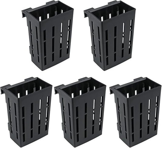 5Pcs Hanging Aquarium Plant Holder Aquatic Plant Pot with Hanger Fish Tank Accessories Aquarium Planter Cups for Aquaponic Plant Cultivation,Black