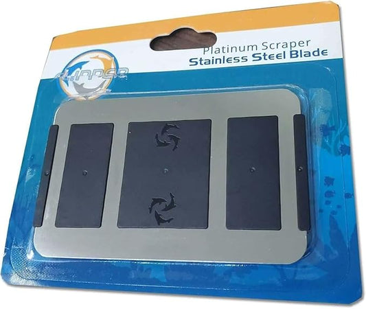 Flipper Aquarium Algae Scraper Blades | Platinum Stainless Steel Blades for Scraper | Algae Remover for Fish Tank - Replacement Stainless Steel Blade for Glass Tanks - Aquarium Cleaner Blade Card