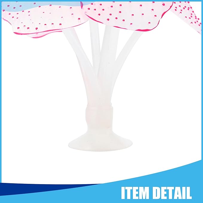 Silicone Glowing Simulation Coral, Fluorescence Aquatic Artificial Coral for Aquarium (Pink)