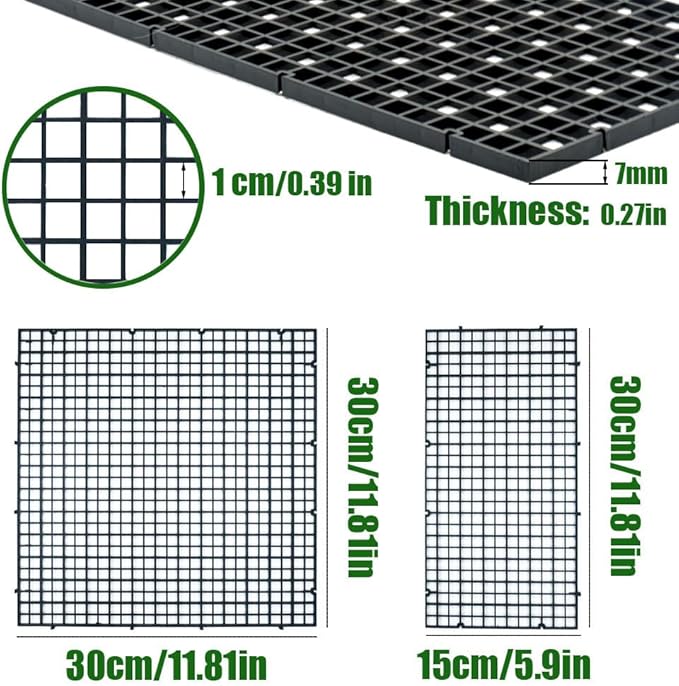 LINLAN 8 Pieces 5.9x11.8in (15X30cm) Aquarium Grid Plastic, Fish Tank Divider, Egg Crate for DIY Filtration and Bottom Protection in Aquascaping (White-No Accessories)