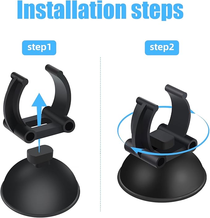 AQUANEAT 12 Pack Aquarium Suction Cups with Clip Black,for 1" Standard Aquarium Heater, Tubing Hose, Plant Fish Tank