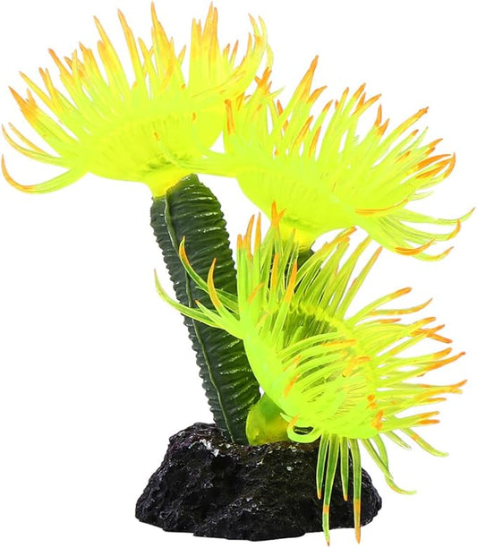 POPETPOP Artificial Coral Ornament for Aquarium Fish Tank Decor Simulated Resin Coral Safe Non-Toxic Aquarium Accessory 3.15X1.97X3.15 Inches