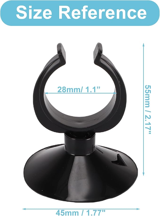 Aquarium Suction Cup, Aquarium Sucker Clip, Suction Cups Airline Tubing Holder, Fish Tank Accessories for Aquarium Fish Tank, Black, 1.1"