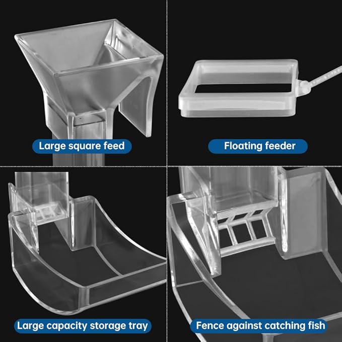 Shrimp Feeder: Tube & Dish Set, Anti-Scatter, Adjustable Height for Aquariums/Tanks | Ideal for Fishkeepers