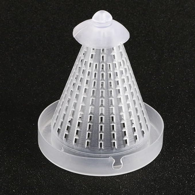 Leadigol 4PCS Aquarium Fish Food Basket Cone Feeder,Feeding Cone Cup Plant Cup Plastic Fish Feeder with Sucker for Aquarium