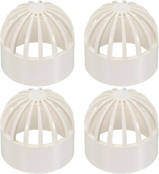 PATIKIL 1.6 Inch (40mm) Fish Cover Permeable Cap, 4 Pcs PVC Breathable Cap Aquarium Guard Fish Tank Intake Cover, White