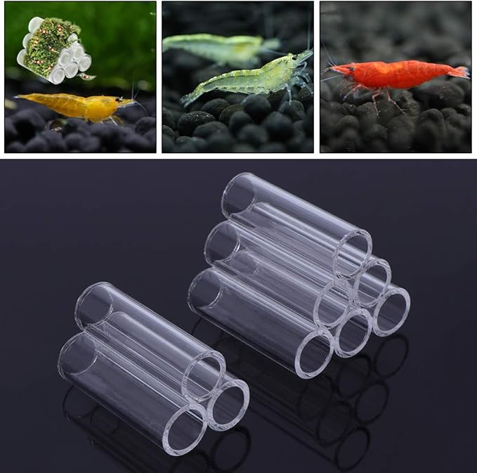 Aquarium Shrimp Shelter Tube Cave Clear Acrylic Habitat Breeding House Fish for Tank Decor 3 or 6 Tubes Betta Hideo Aquarium Heater Light Thermometers Gravel Sand Decorations