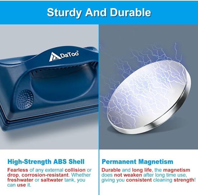 DaToo Aquarium Mini Magnetic Scrubber Scraper Small Fish Tank Cleaner Nano Glass Aquarium Cleaning Tools with Super Strong Magnet (Max)