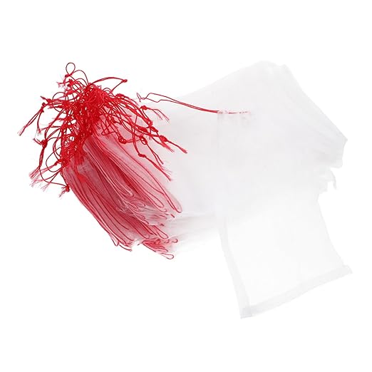 MAGICLULU 100pcs Drawstring Mesh Bags for Sand Washing Machine Net for Fish Tank Cleaning Debris Removal Essential Aquarium Maintenance Tool